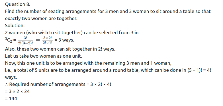 Maharashtra Board Solutions Class 11-Arts & Science Maths (Part 2): Chapter 3- Permutations and Combination Ex . 3.5