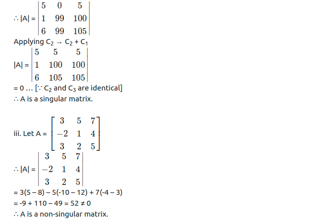 Maharashtra Board Solutions Class 11-Arts & Science Maths (Part 1): Chapter 4- Determinants and Matrices Ex 4.4
