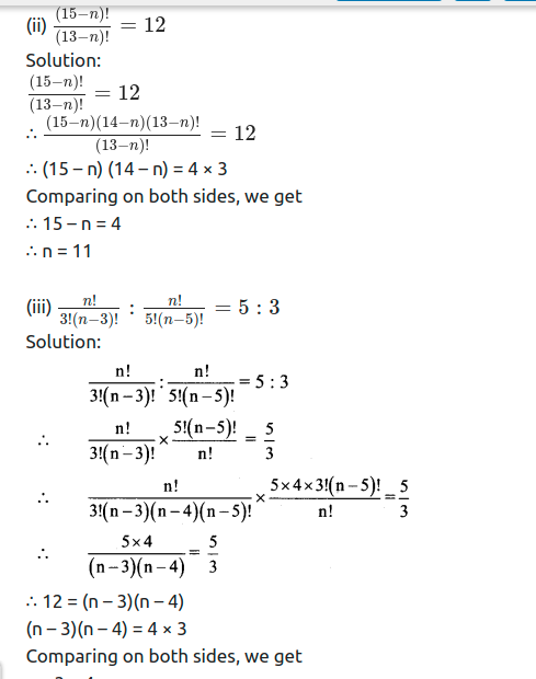 Maharashtra Board Solutions Class 11-Arts & Science Maths (Part 2): Chapter 3- Permutations and Combination Ex . 3.1
