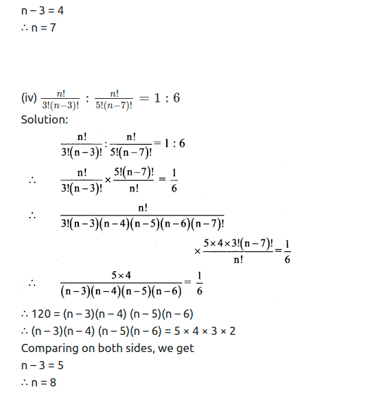 Maharashtra Board Solutions Class 11-Arts & Science Maths (Part 2): Chapter 3- Permutations and Combination Ex . 3.1