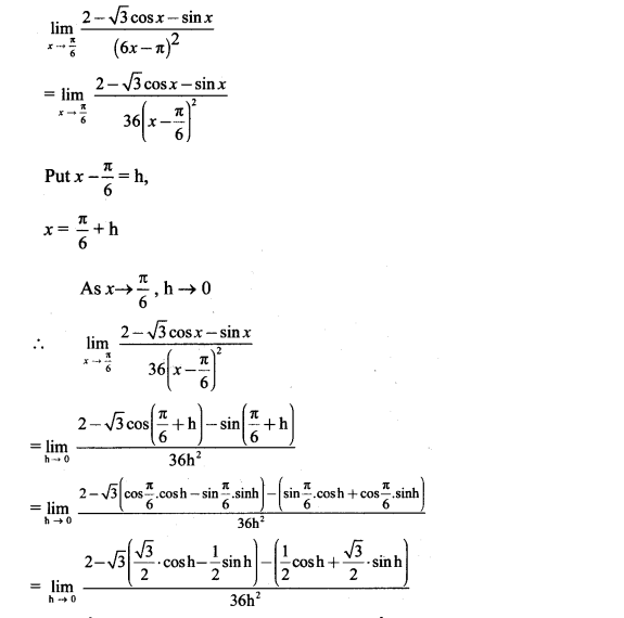 Maharashtra Board Solutions Class 11-Arts & Science Maths (Part 2): Chapter 7- Limits Ex 7.5