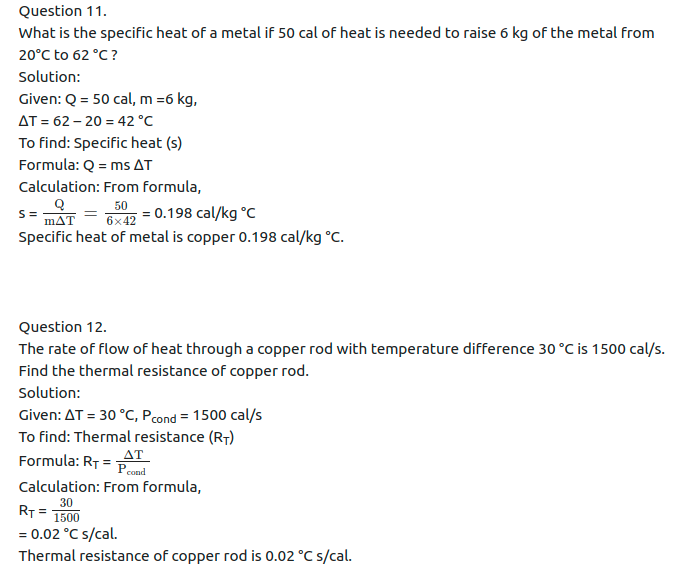 Maharashtra Board Solutions Class 11-Physics: Chapter 7- Thermal Properties of Matter