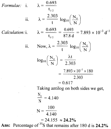 Maharashtra Board Solutions Class 11-Chemistry: Chapter 13- Nuclear Chemistry and Radioactivity 4.B