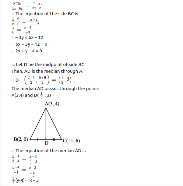 Maharashtra Board Solutions Class 11-Arts & Science Maths (Part 1): Chapter 5- Straight Line Ex . 5.2 