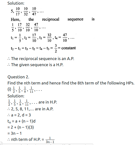Maharashtra Board Solutions Class 11-Arts & Science Maths (Part 2): Chapter 2- Sequences and Series Ex. 2.4