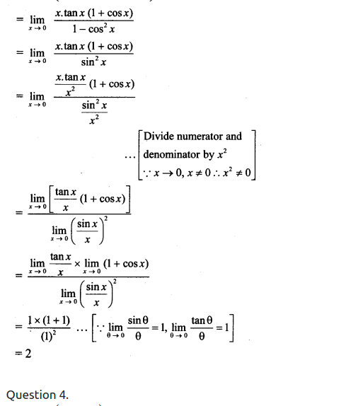 Maharashtra Board Solutions Class 11-Arts & Science Maths (Part 2): Chapter 7- Limits Ex 7.4