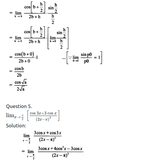 Maharashtra Board Solutions Class 11-Arts & Science Maths (Part 2): Chapter 7- Limits Ex 7.5