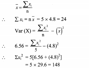 Maharashtra Board Solutions Class 11-Arts & Science Maths (Part 1): Chapter 8- Measures of Dispersion Ex 8.2