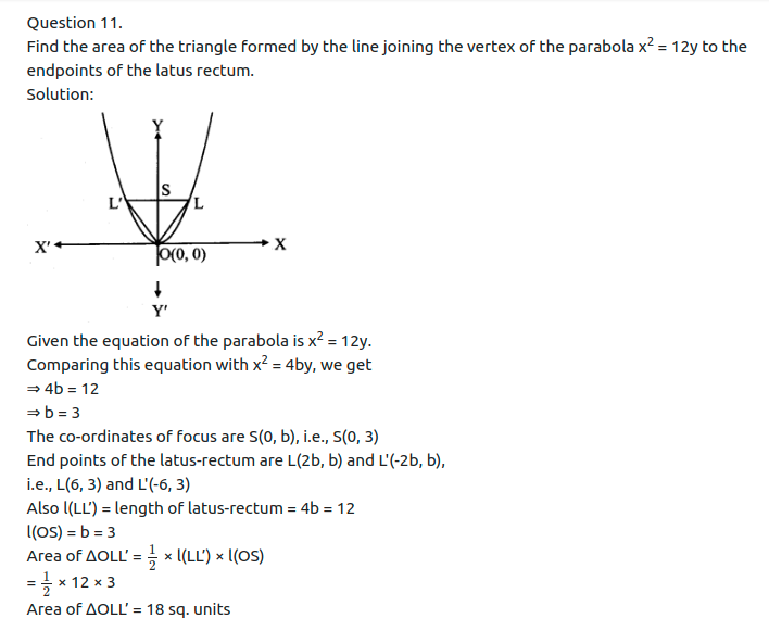 Maharashtra Board Solutions Class 11-Arts & Science Maths (Part 1): Chapter 7- Conic Sections Ex 7.1