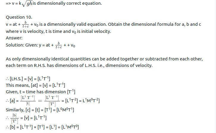 Maharashtra Board Solutions Class 11-Physics: Chapter 1- Units and Measurements 