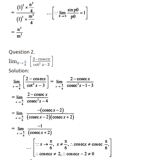 Maharashtra Board Solutions Class 11-Arts & Science Maths (Part 2): Chapter 7- Limits Ex 7.4