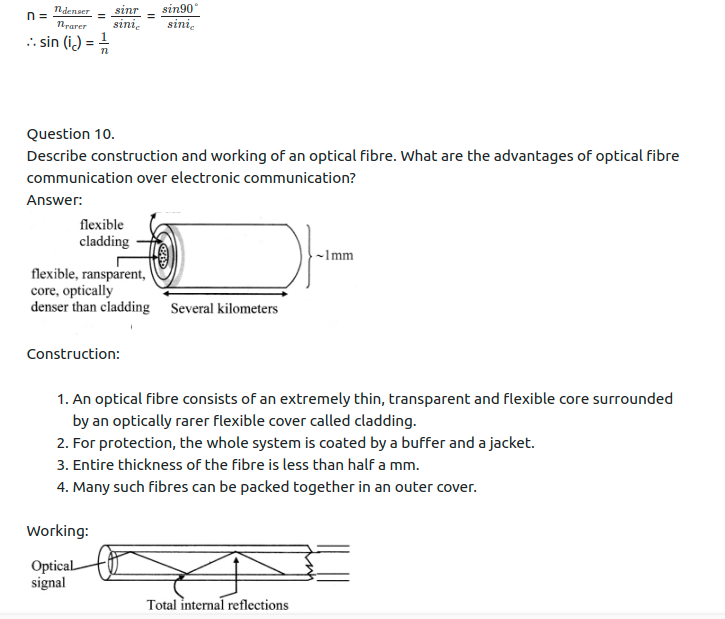 Maharashtra Board Solutions Class 11-Physics: Chapter 9- Optics