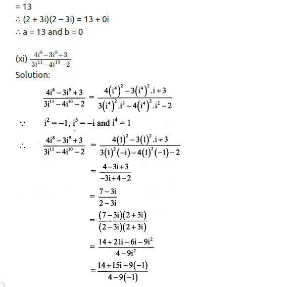 Maharashtra Board Solutions Class 11-Arts & Science Maths (Part 2): Chapter 1- Complex Numbers Ex 1.1
