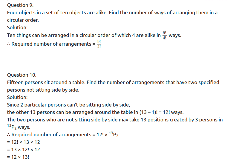 Maharashtra Board Solutions Class 11-Arts & Science Maths (Part 2): Chapter 3- Permutations and Combination Ex . 3.5