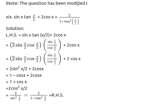 Maharashtra Board Solutions Class 11-Arts & Science Maths (Part 1): Chapter 3- Trigonometry – II Ex 3.3
