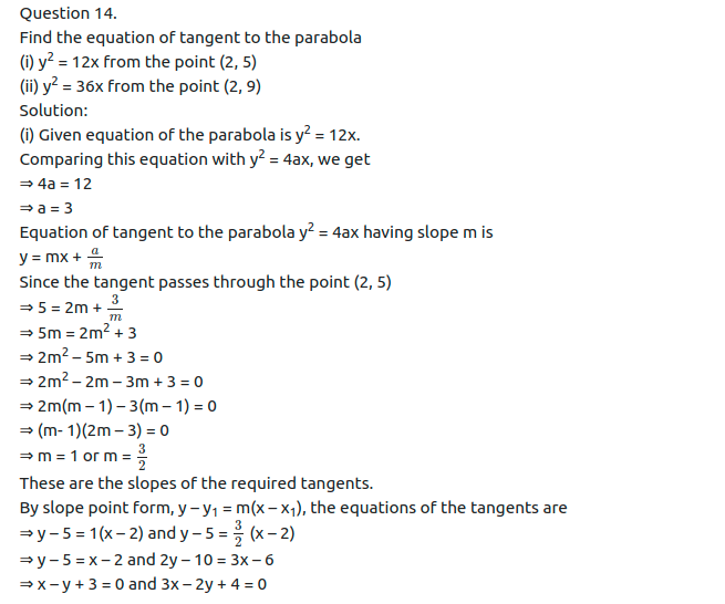 Maharashtra Board Solutions Class 11-Arts & Science Maths (Part 1): Chapter 7- Conic Sections Ex 7.1