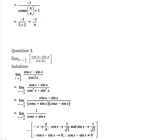 Maharashtra Board Solutions Class 11-Arts & Science Maths (Part 2): Chapter 7- Limits Ex 7.4