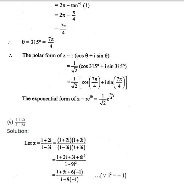 Maharashtra Board Solutions Class 11-Arts & Science Maths (Part 2): Chapter 1- Complex Numbers Ex 1.3
