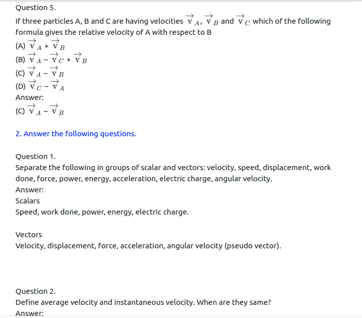 Maharashtra Board Solutions Class 11-Physics: Chapter 3- Motion in a Plane