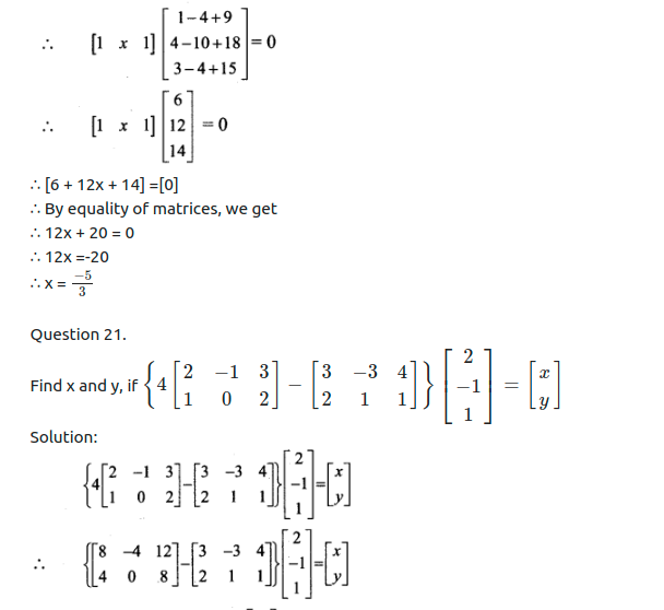 Maharashtra Board Solutions Class 11-Arts & Science Maths (Part 1): Chapter 4- Determinants and Matrices Ex 4.6