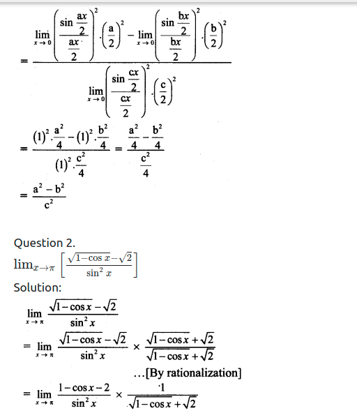 Maharashtra Board Solutions Class 11-Arts & Science Maths (Part 2): Chapter 7- Limits Ex 7.4
