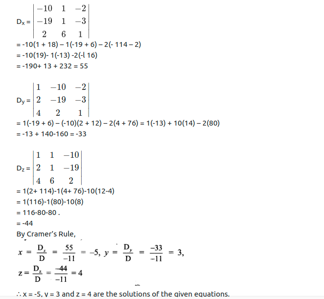 Maharashtra Board Solutions Class 11-Arts & Science Maths (Part 1): Chapter 4- Determinants and Matrices Ex 4.3