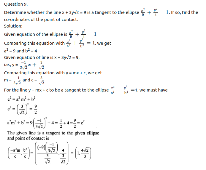 Maharashtra Board Solutions Class 11-Arts & Science Maths (Part 1): Chapter 7- Conic Sections Ex 7.2