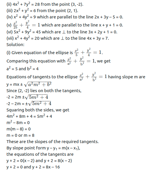 Maharashtra Board Solutions Class 11-Arts & Science Maths (Part 1): Chapter 7- Conic Sections Ex 7.2