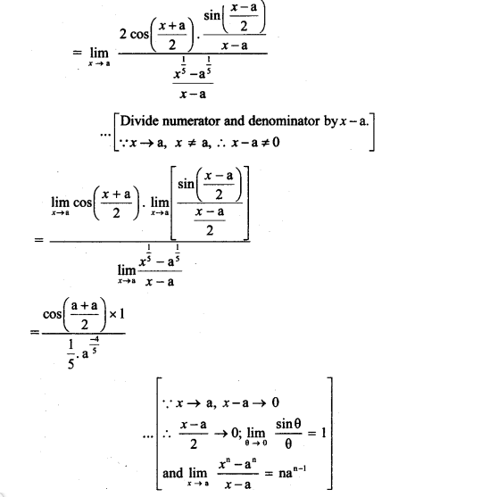 Maharashtra Board Solutions Class 11-Arts & Science Maths (Part 2): Chapter 7- Limits Ex 7.5