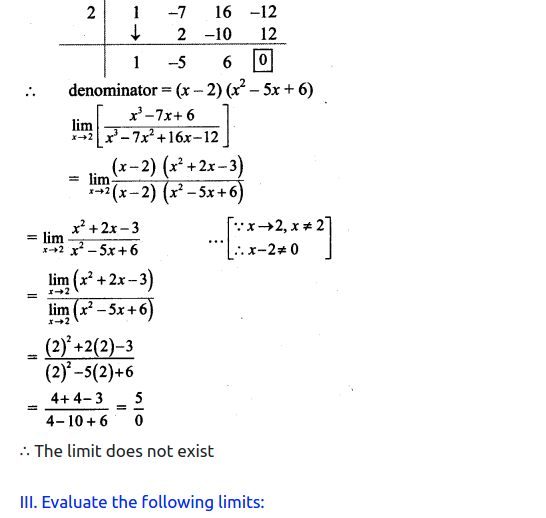 Maharashtra Board Solutions Class 11-Arts & Science Maths (Part 2): Chapter 7- Limits Ex 7.2