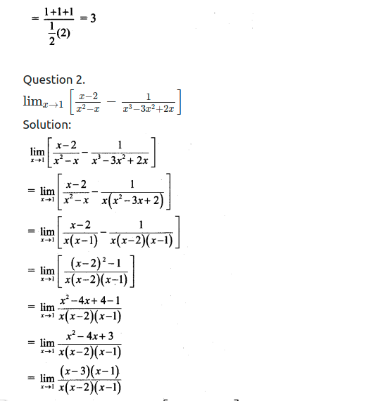 Maharashtra Board Solutions Class 11-Arts & Science Maths (Part 2): Chapter 7- Limits Ex 7.2