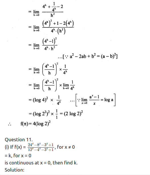 Maharashtra Board Solutions Class 11-Arts & Science Maths (Part 2): Chapter 8- Continuity Ex 8.1