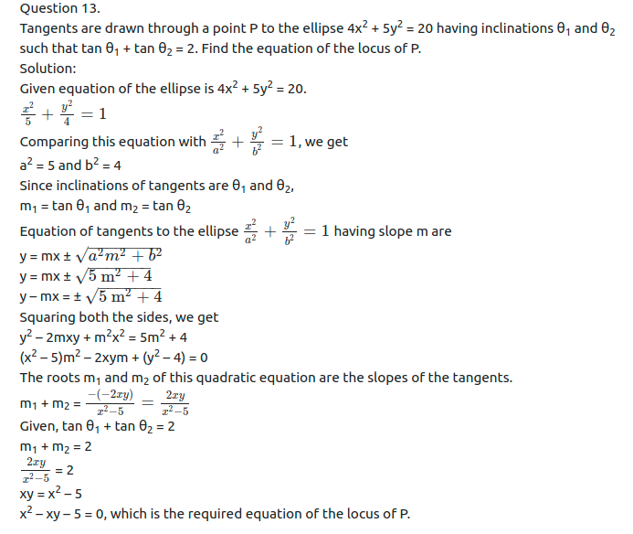 Maharashtra Board Solutions Class 11-Arts & Science Maths (Part 1): Chapter 7- Conic Sections Ex 7.2