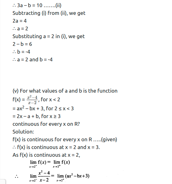 Maharashtra Board Solutions Class 11-Arts & Science Maths (Part 2): Chapter 8- Continuity Ex 8.1
