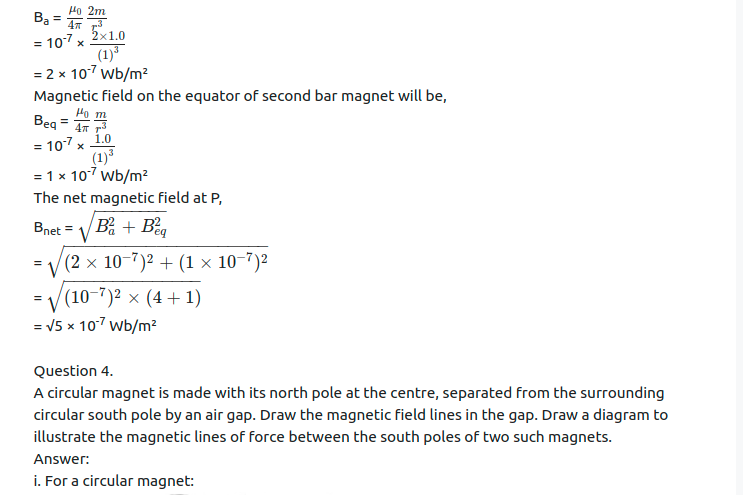 Maharashtra Board Solutions Class 11-Physics: Chapter 12- Magnetism