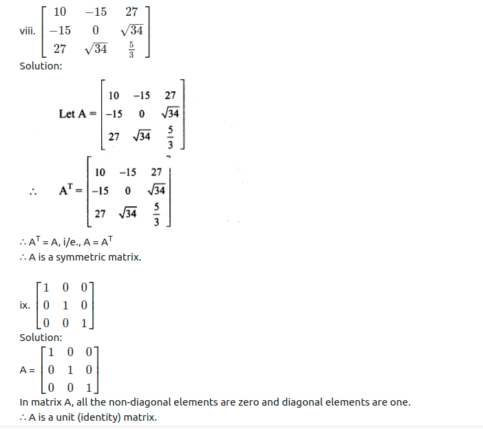 Maharashtra Board Solutions Class 11-Arts & Science Maths (Part 1): Chapter 4- Determinants and Matrices Ex 4.7