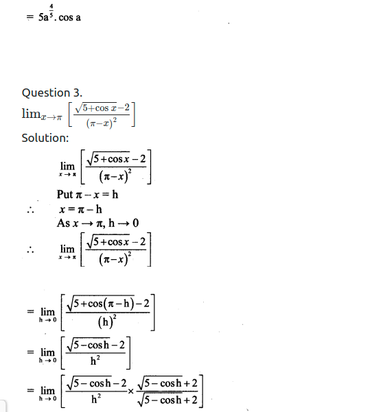 Maharashtra Board Solutions Class 11-Arts & Science Maths (Part 2): Chapter 7- Limits Ex 7.5