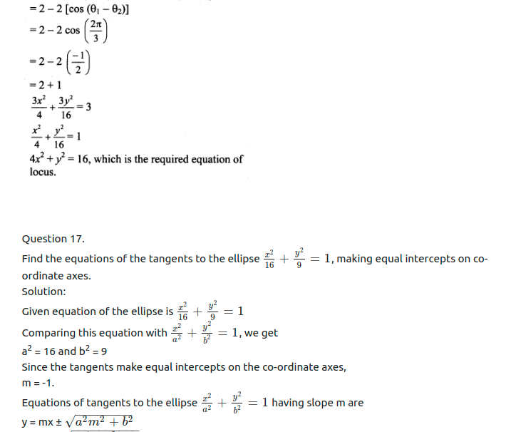 Maharashtra Board Solutions Class 11-Arts & Science Maths (Part 1): Chapter 7- Conic Sections Ex 7.2