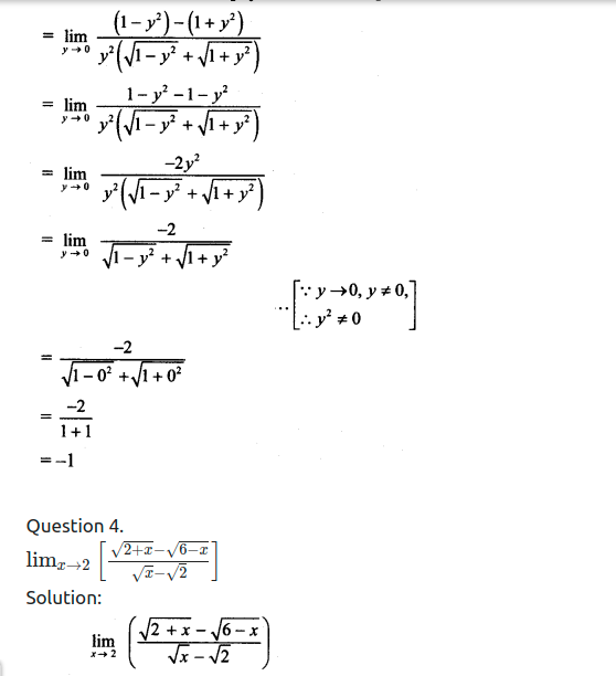 Maharashtra Board Solutions Class 11-Arts & Science Maths (Part 2): Chapter 7- Limits Ex 7.3