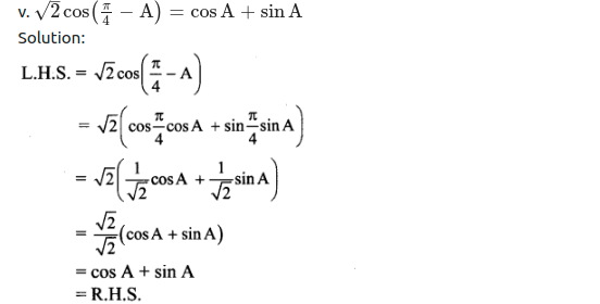 Maharashtra Board Solutions Class 11-Arts & Science Maths (Part 1): Chapter 3- Trigonometry – II Ex 3.1