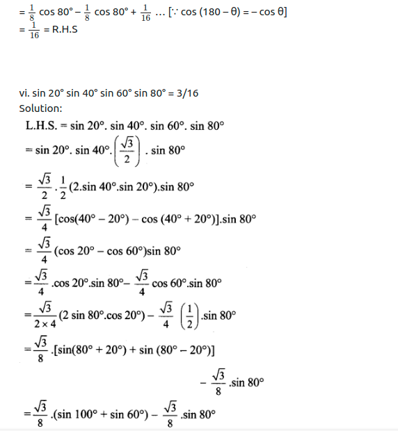 Maharashtra Board Solutions Class 11-Arts & Science Maths (Part 1): Chapter 3- Trigonometry – II Ex 3.4