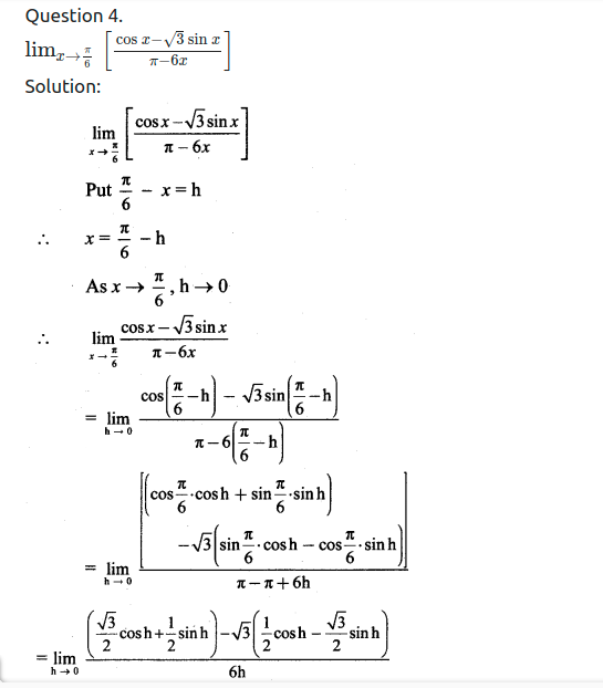 Maharashtra Board Solutions Class 11-Arts & Science Maths (Part 2): Chapter 7- Limits Ex 7.5