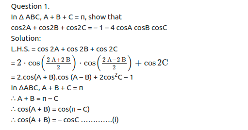 Maharashtra Board Solutions Class 11-Arts & Science Maths (Part 1): Chapter 3- Trigonometry – II Ex 3.5