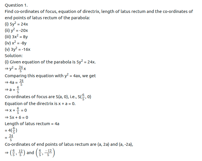 Maharashtra Board Solutions Class 11-Arts & Science Maths (Part 1): Chapter 7- Conic Sections Ex 7.1