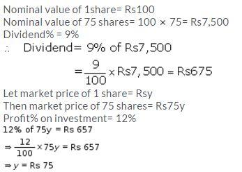 Selina Concise Mathematics Class 10 ICSE Solutions Shares and Dividends - 10