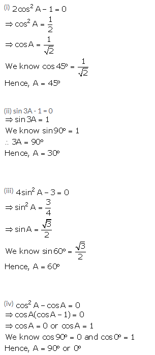 Selina Concise Mathematics Class 10 ICSE Solutions Trigonometrical Identities