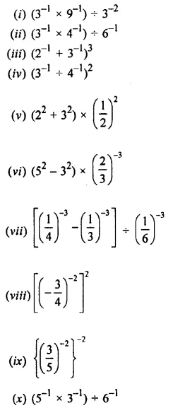 Selina Concise Mathematics Class 8 ICSE Solutions Chapter 2 Exponents (Powers) EX 2A 1