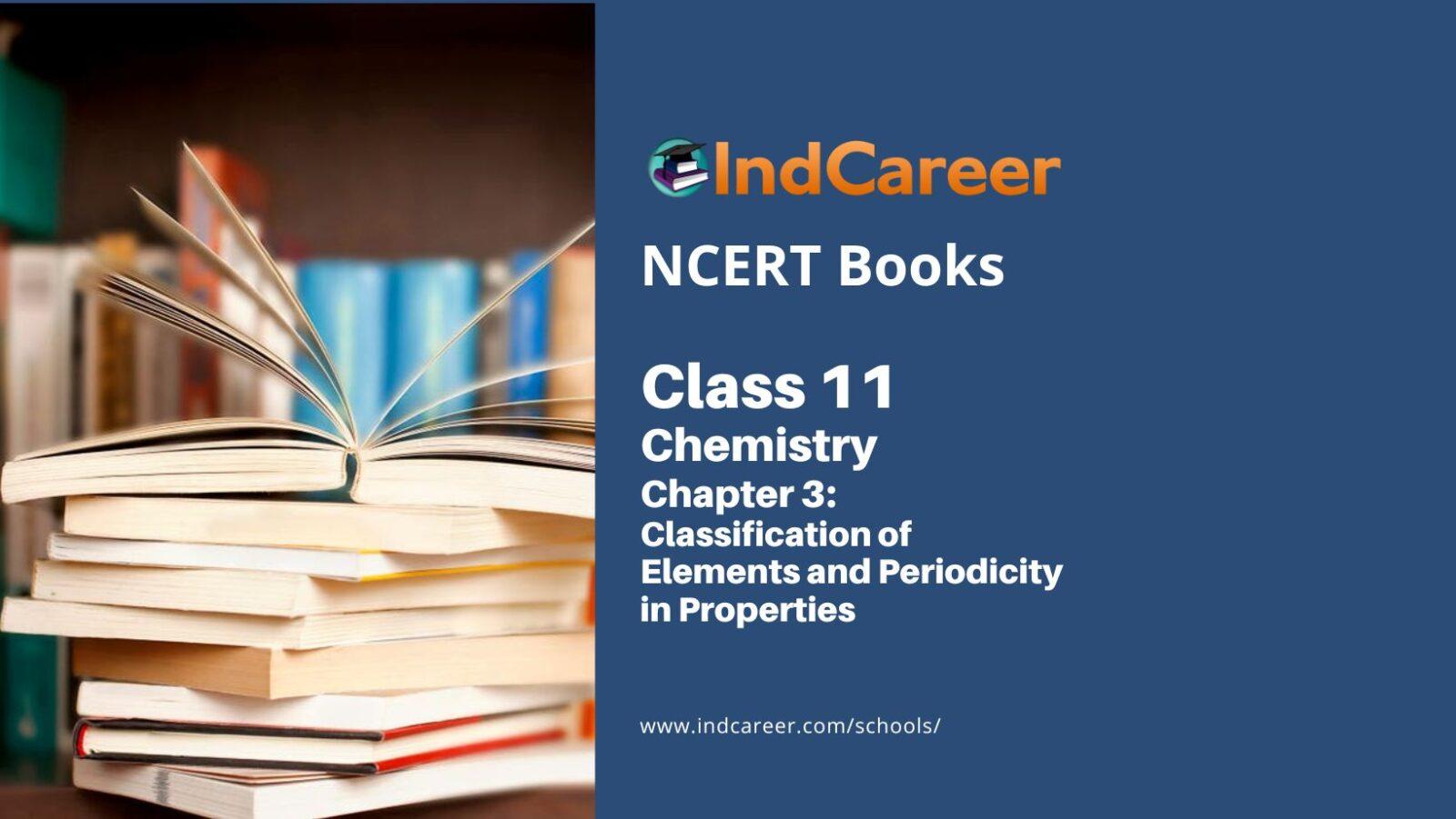 NCERT Book For Class 11 Chemistry Chapter 3 Classification