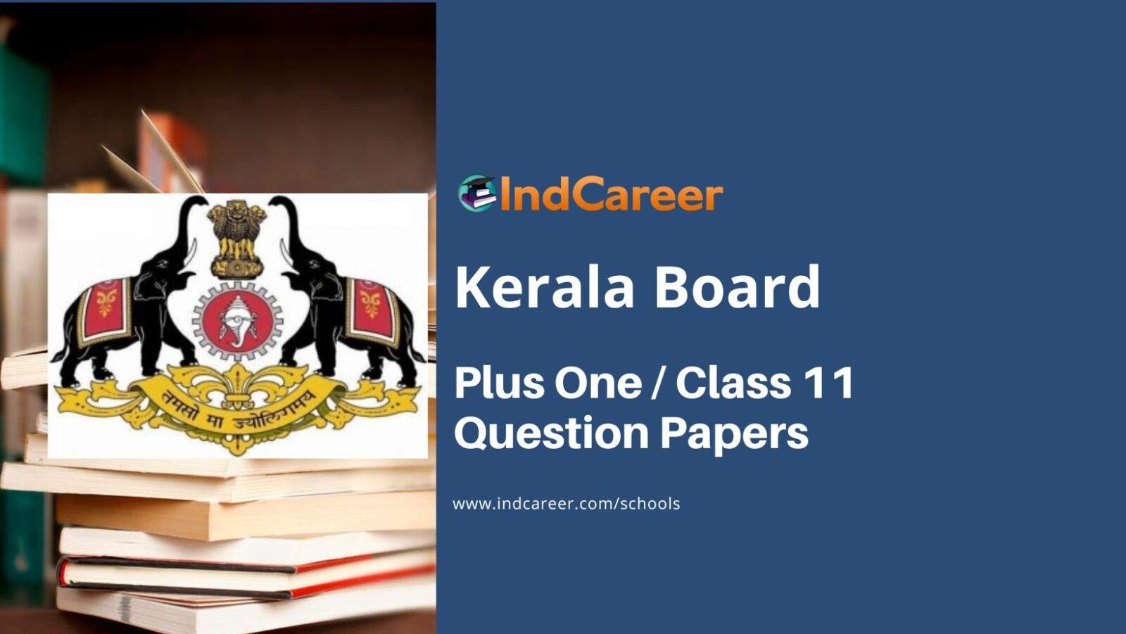 Kerala Plus One Question Papers - IndCareer Schools