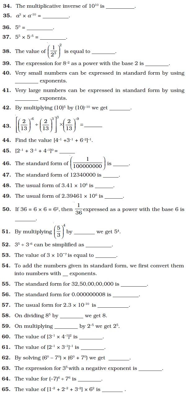 Exponents and Powers/